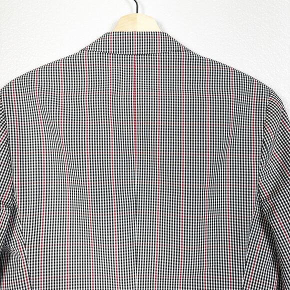 Paisley & Gray Mens Dover Notch Slim Fit Blazer Suit Jacket Black Red Check 40R - Picture 9 of 15